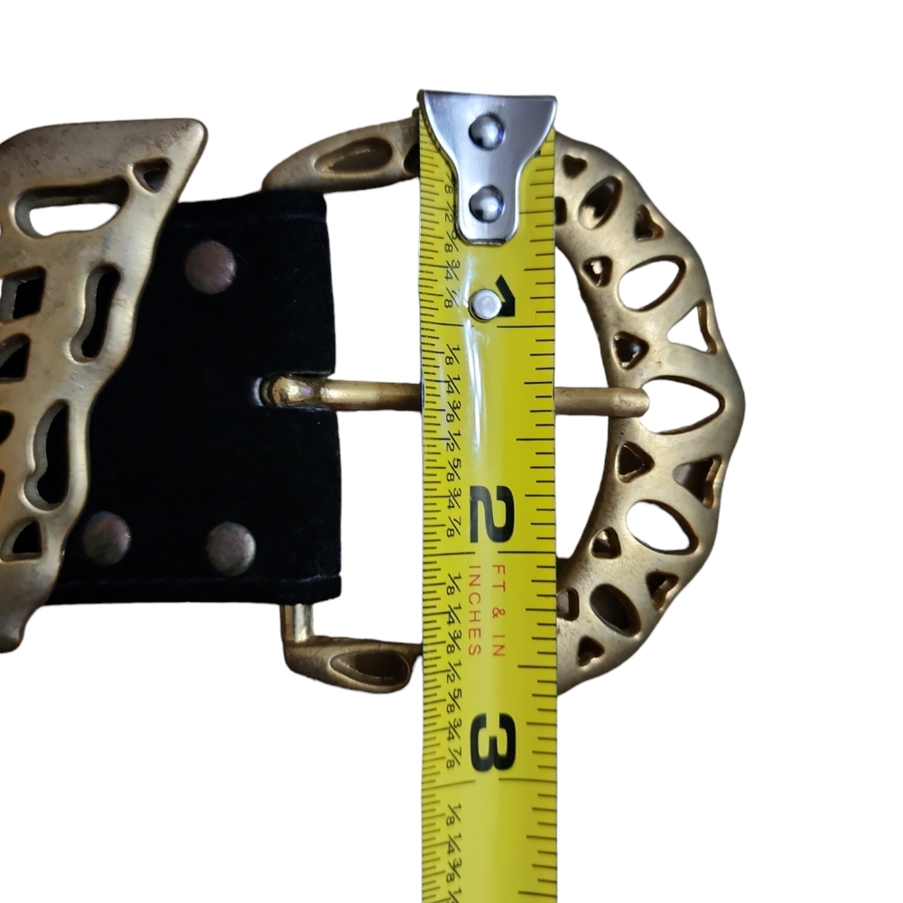 Velvet and faux gold chain women's belt. M/L - Picture 10 of 12